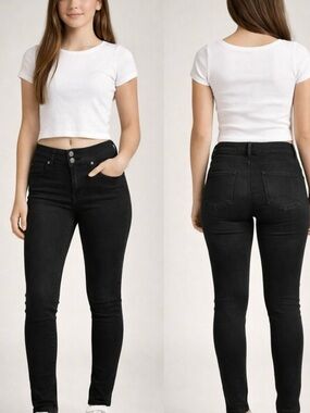 refuge Black High-Rise Skinny Jeans